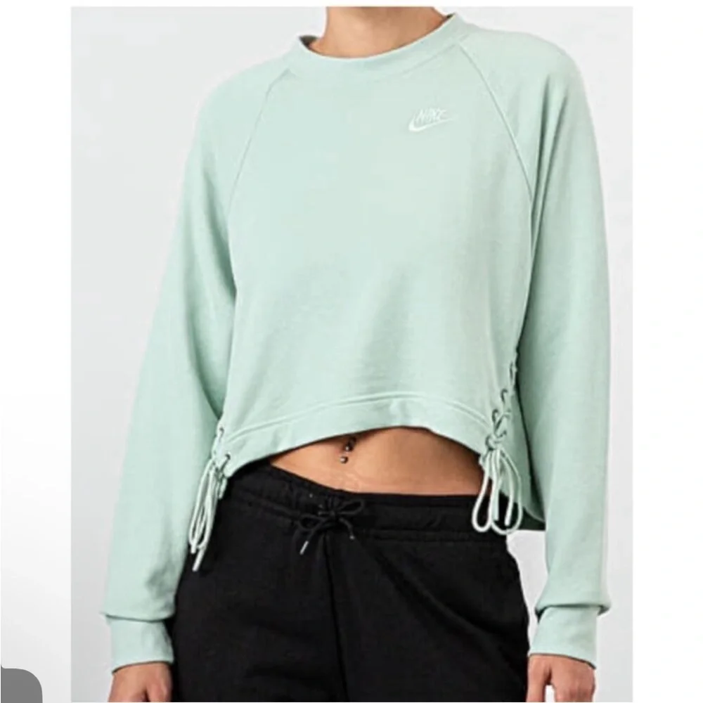 Nike Pistachio Frost Sweatshirt with Lace-Up Detail